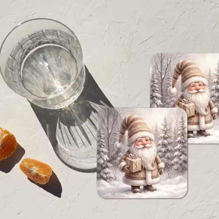 Onderzetter - Kerstman - Geschenk - Winter — 2