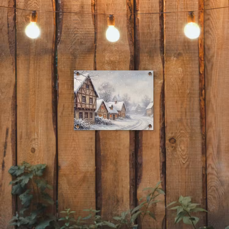 Tuinposter - Dorp - Sneeuw - Winter — 2