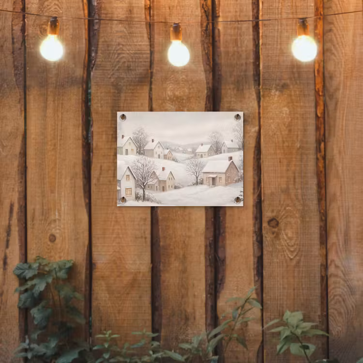 Tuinposter - Dorp - Winter - Sneeuw — 2