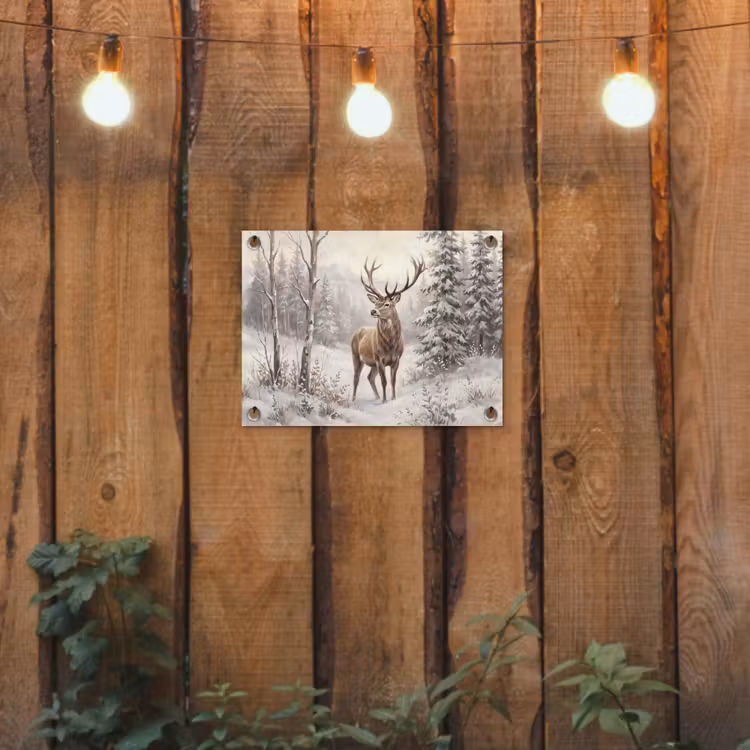 Tuinposter - Dier - Woud - Sneeuw — 2
