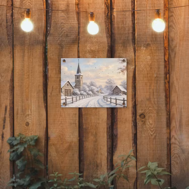 Tuinposter - Kerk - Winter - Landschap — 2