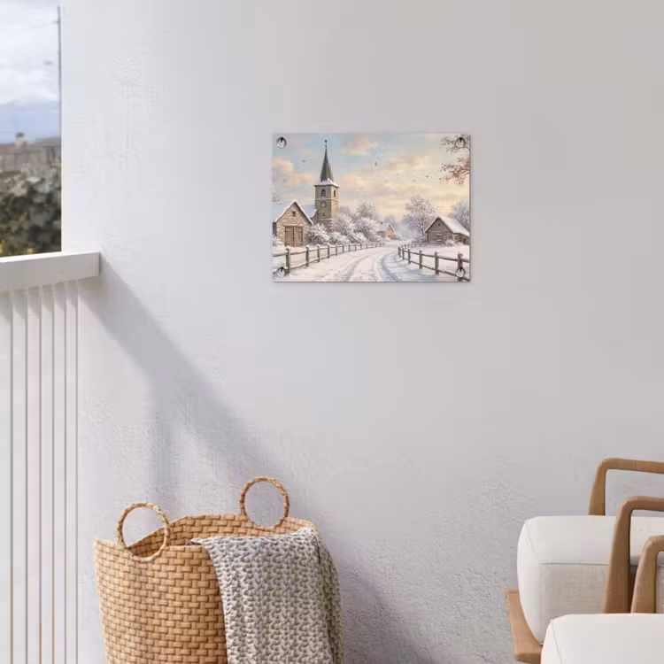 Tuinposter - Kerk - Winter - Landschap — 3