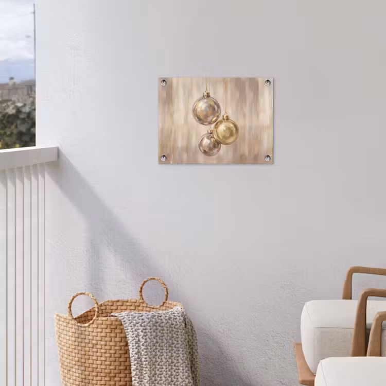 Tuinposter - Kerstbal Goud Zilver — 3
