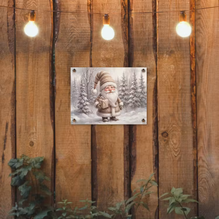 Tuinposter - Kerstman - Geschenk - Winter — 2