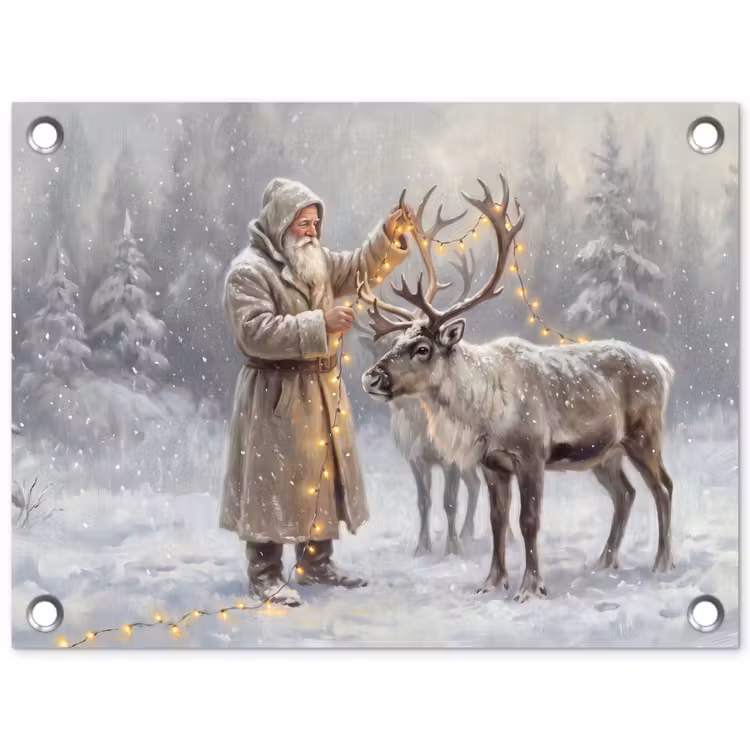 Tuinposter - Kerstman - Hert - Winter — 1
