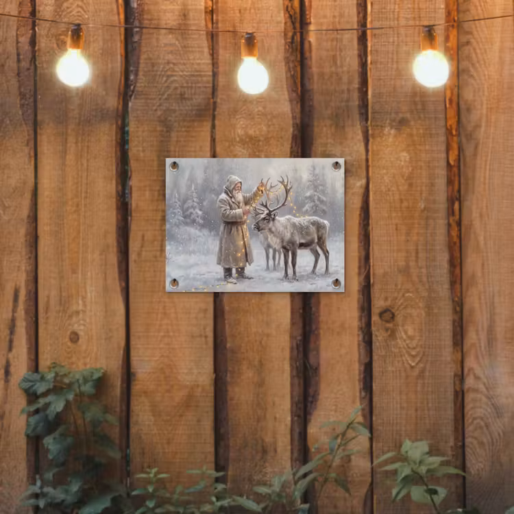 Tuinposter - Kerstman - Hert - Winter — 2