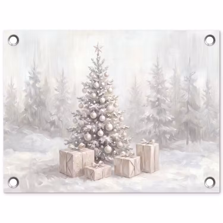 Tuinposter - Winterbos - Kerstboom - Kunst