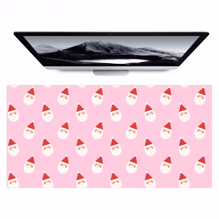 Bureau onderlegger - Kerstman - Kerst - Roze