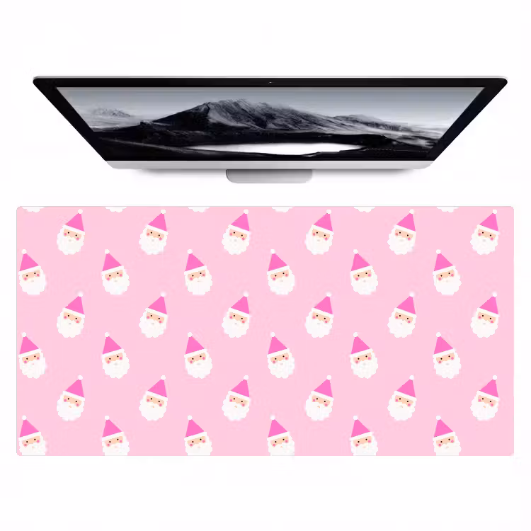 Bureau onderlegger - Kerstman - Kerst - Roze - Pastel