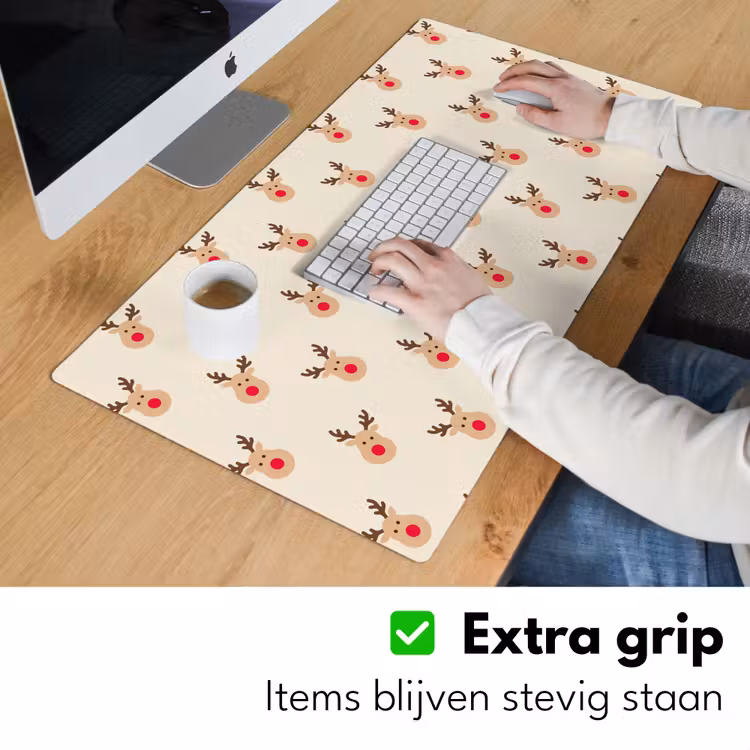 Bureau onderlegger - Rendieren - Kerst - Crème — 6