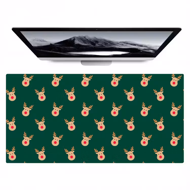Bureau onderlegger - Rendieren - Kerst - Groen