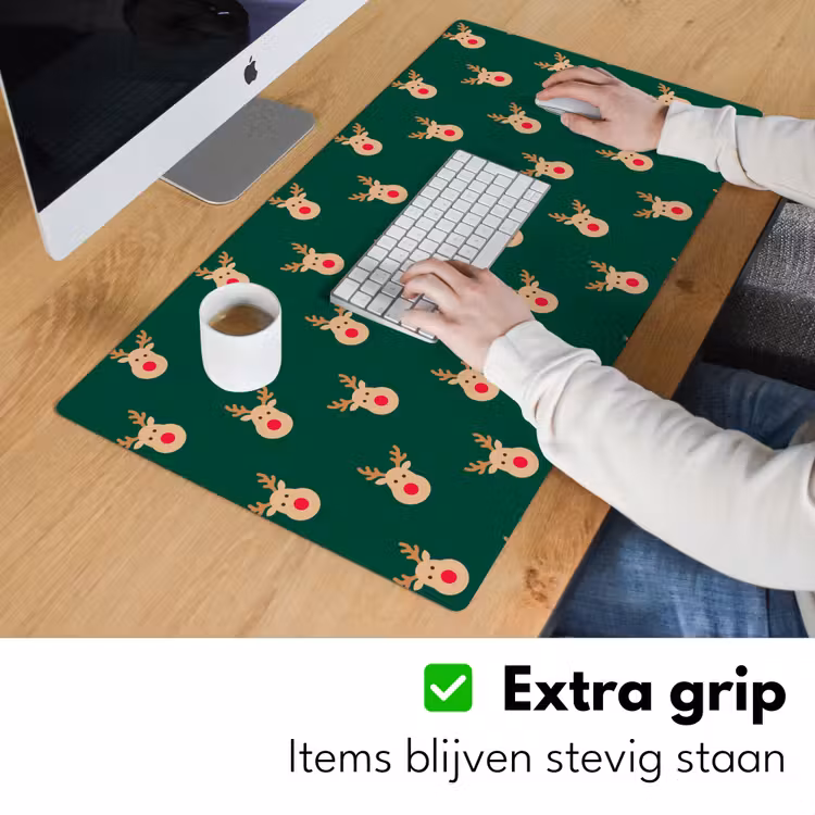 Bureau onderlegger - Rendieren - Kerst - Groen — 6
