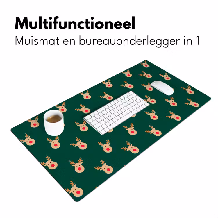 Bureau onderlegger - Rendieren - Kerst - Groen — 7