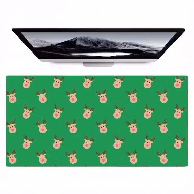 Bureau onderlegger - Rendieren - Kerst - Neon - Groen