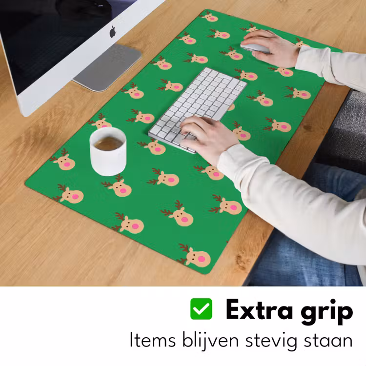 Bureau onderlegger - Rendieren - Kerst - Neon - Groen — 6