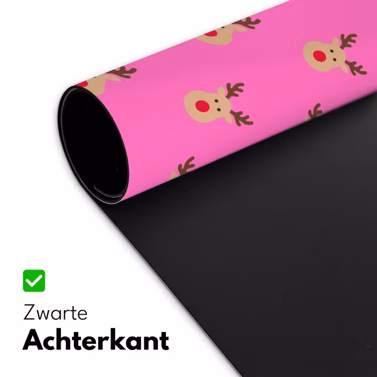 Bureau onderlegger - Rendieren - Kerst - Neon - Roze — 5