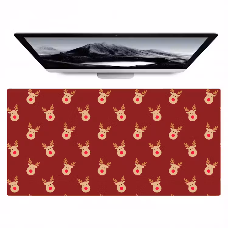 Bureau onderlegger - Rendieren - Kerst - Rood - Bruin