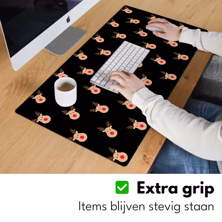 Bureau onderlegger - Rendieren - Kerst - Zwart — 6