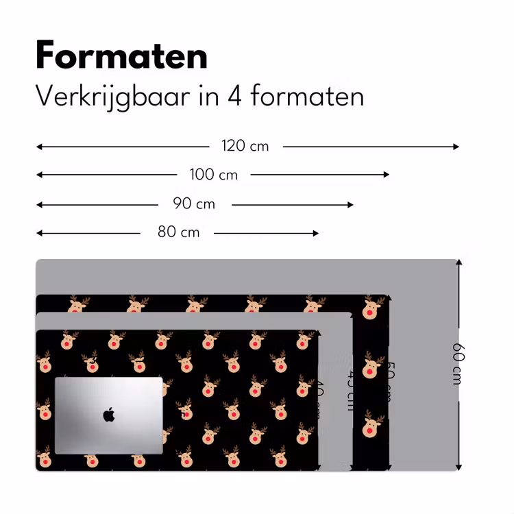Bureau onderlegger - Rendieren - Kerst - Zwart — 8