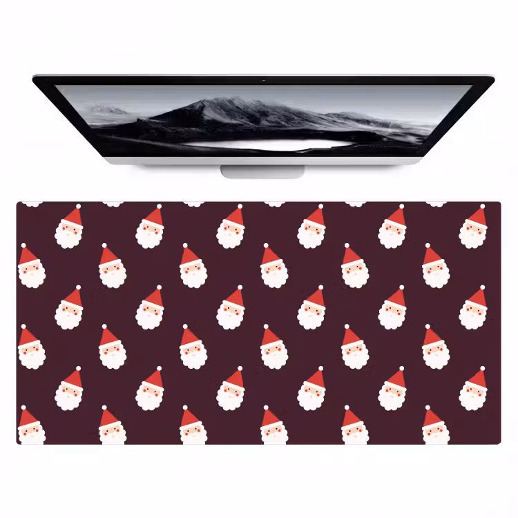 Bureau onderlegger - Kerstman - Kerst - Donker - Rood