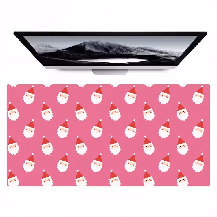 Bureau onderlegger - Kerstman - Kerst - Rood - Roze