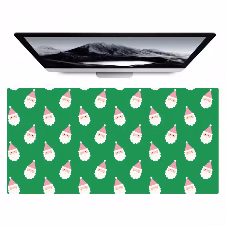 Bureau onderlegger - Kerstman - Kerst - Roze - Groen