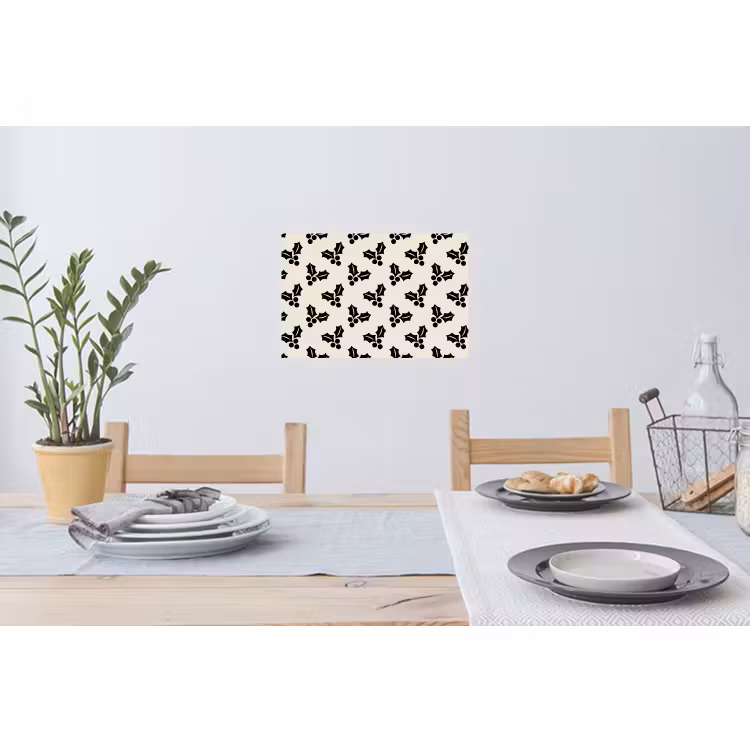 Muursticker - Hulst - Wit - Zwart - Kerst — 3