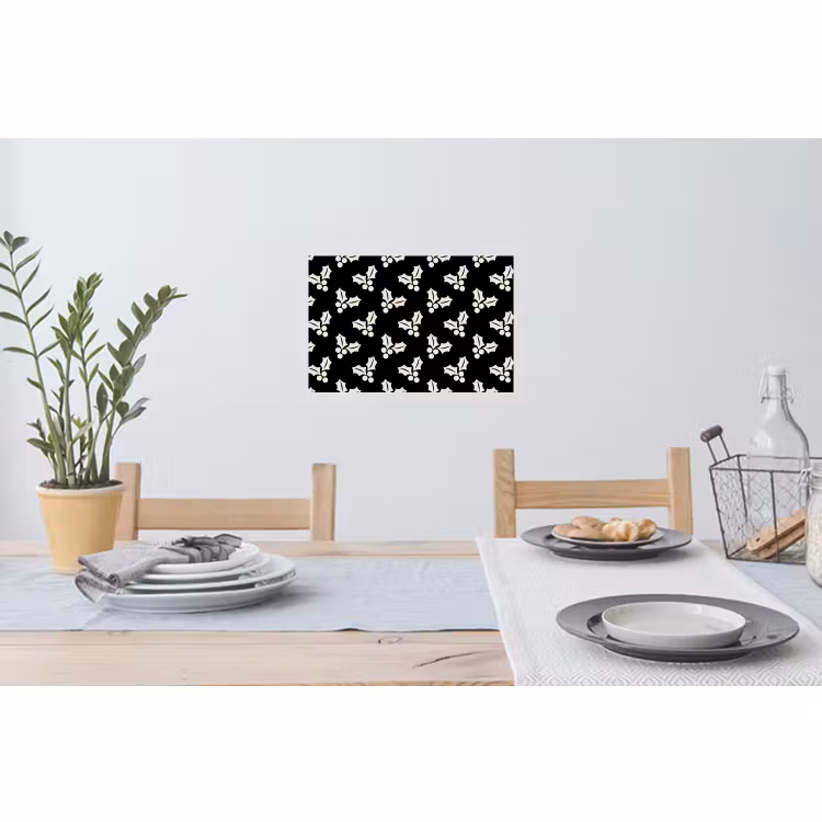 Muursticker - Kerst - Zwart - Wit - Hulst — 3