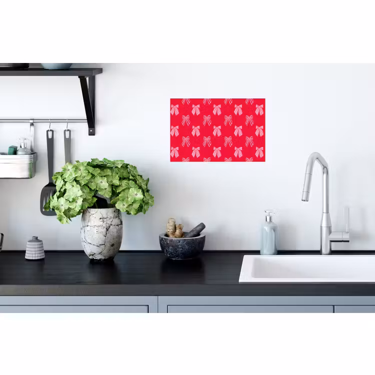 Muursticker - Strikken - Kerstmis - Rood - Roze — 2