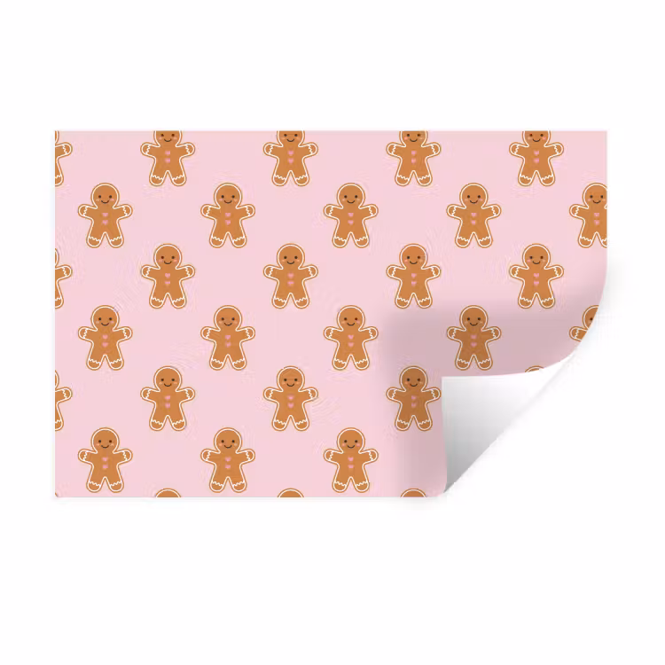 Muursticker - Peperkoek - Kerst - Roze — 1