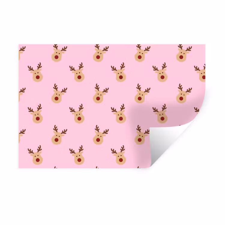 Muursticker - Rendieren - Kerst - Roze — 1