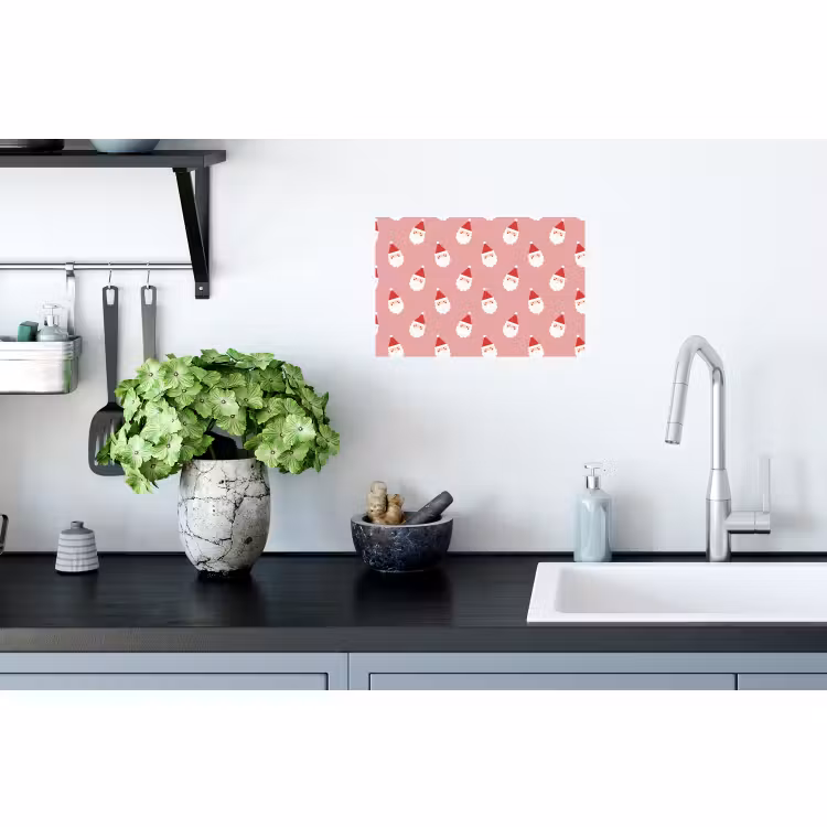 Muursticker - Kerst - Kerstman - Roze — 2