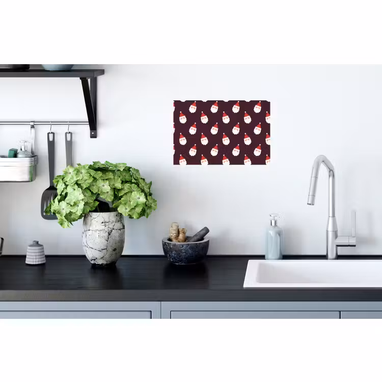 Muursticker - Kerstman - Kerst - Donker - Rood — 2