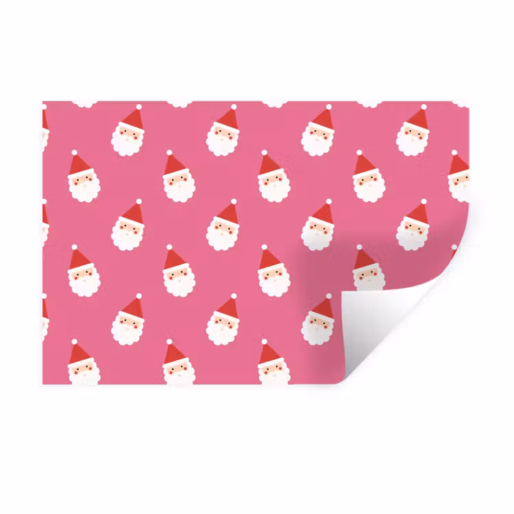 Muursticker - Kerstman - Kerst - Rood - Roze — 1