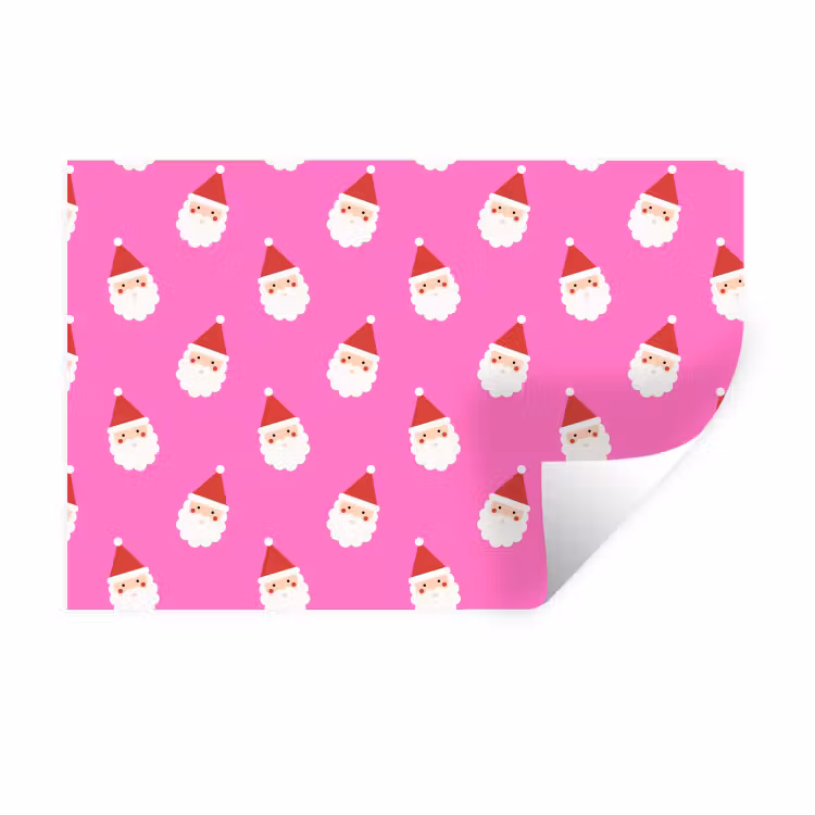 Muursticker - Kerstman - Kerst - Roze - Rood — 1