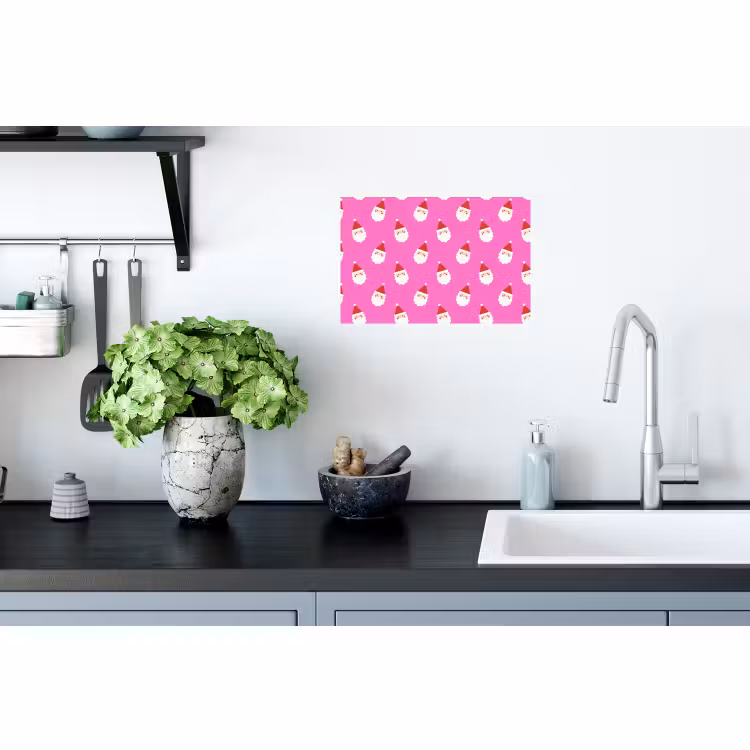 Muursticker - Kerstman - Kerst - Roze - Rood — 2