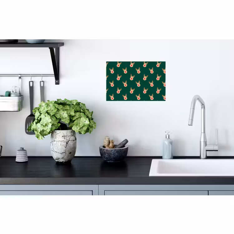 Muursticker - Rendieren - Kerst - Groen — 2