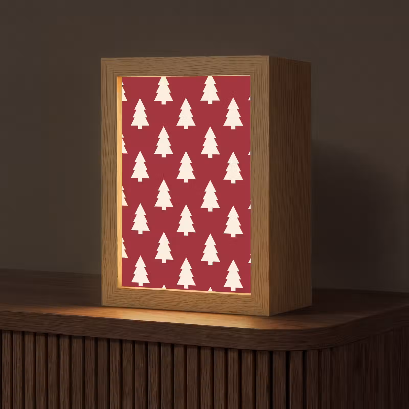 Gepersonaliseerde Lightbox - Kerstboom - Rood - Wit — 1