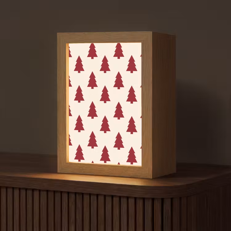 Gepersonaliseerde Lightbox - Kerstboom - Crème - Rood — 1