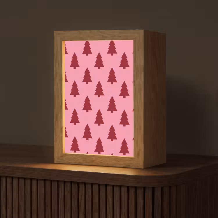 Gepersonaliseerde Lightbox - Kerstboom - Rood - Roze — 1