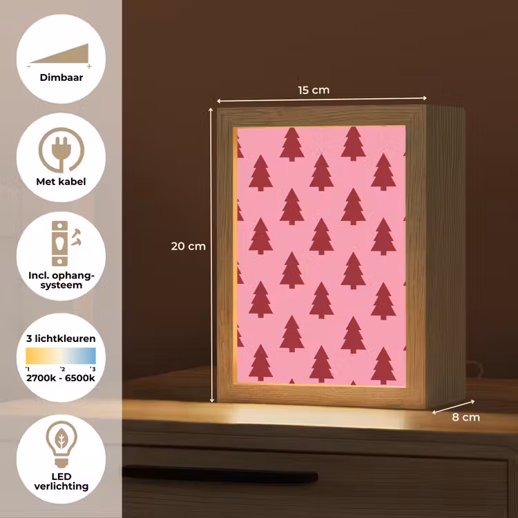 Gepersonaliseerde Lightbox - Kerstboom - Rood - Roze — 7