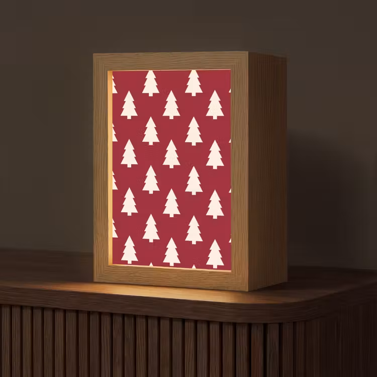 Gepersonaliseerde Lightbox - Kerstboom - Rood - Wit — 1