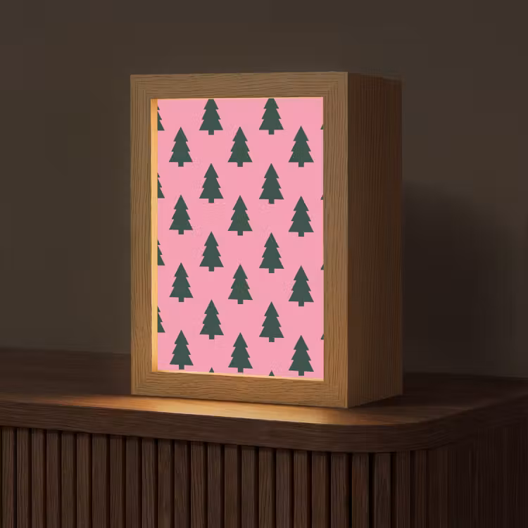 Gepersonaliseerde Lightbox - Kerstboom - Roze - Groen — 1