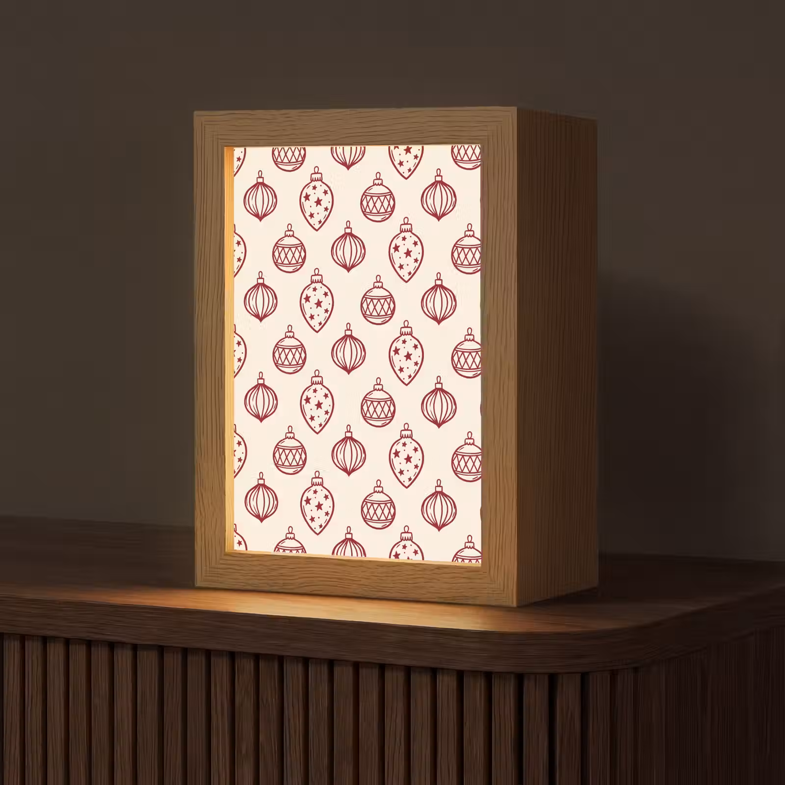 Gepersonaliseerde Lightbox - Kerstbal - Rood - Kerst — 1
