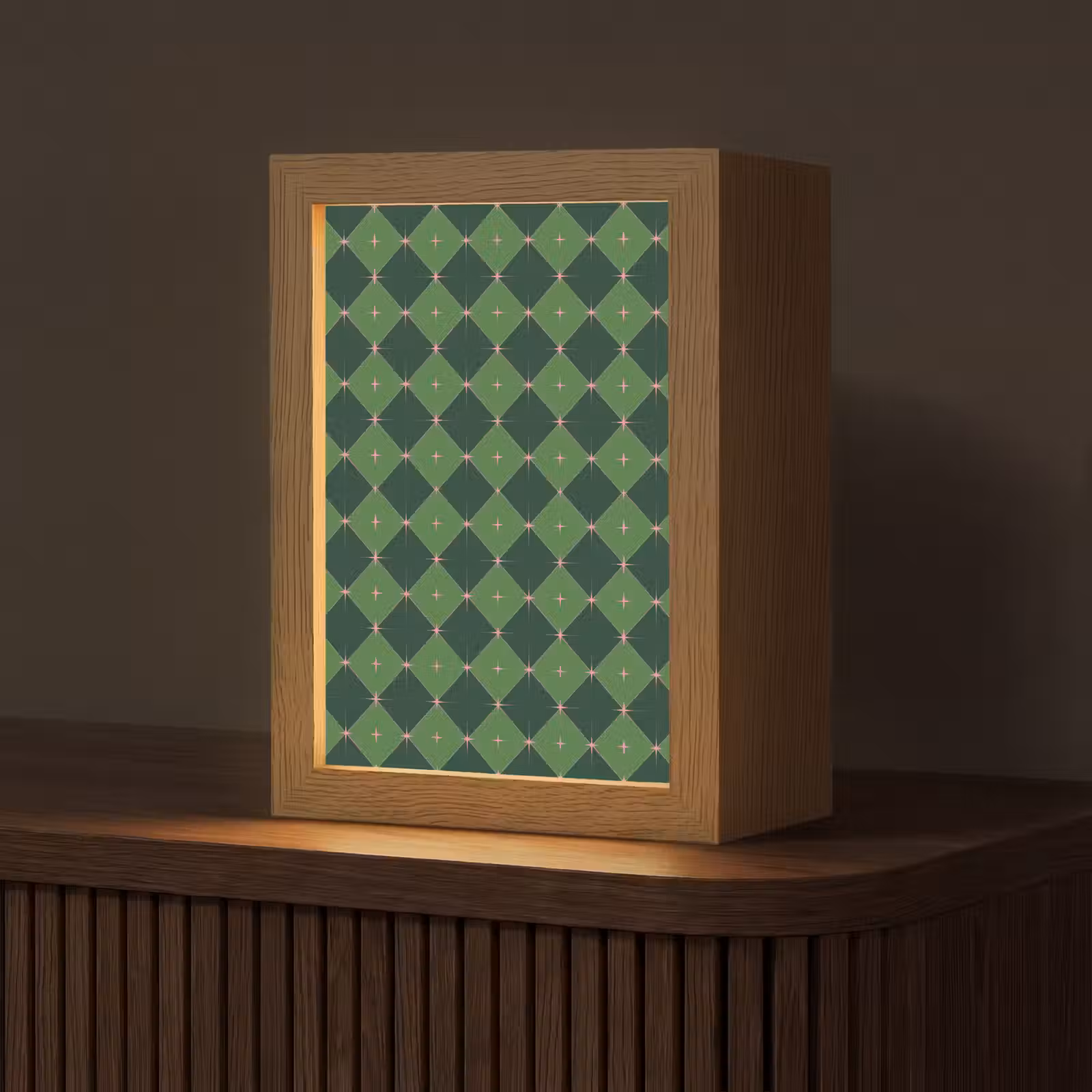 Gepersonaliseerde Lightbox - Ster - Groen - Roze - Kerst — 1