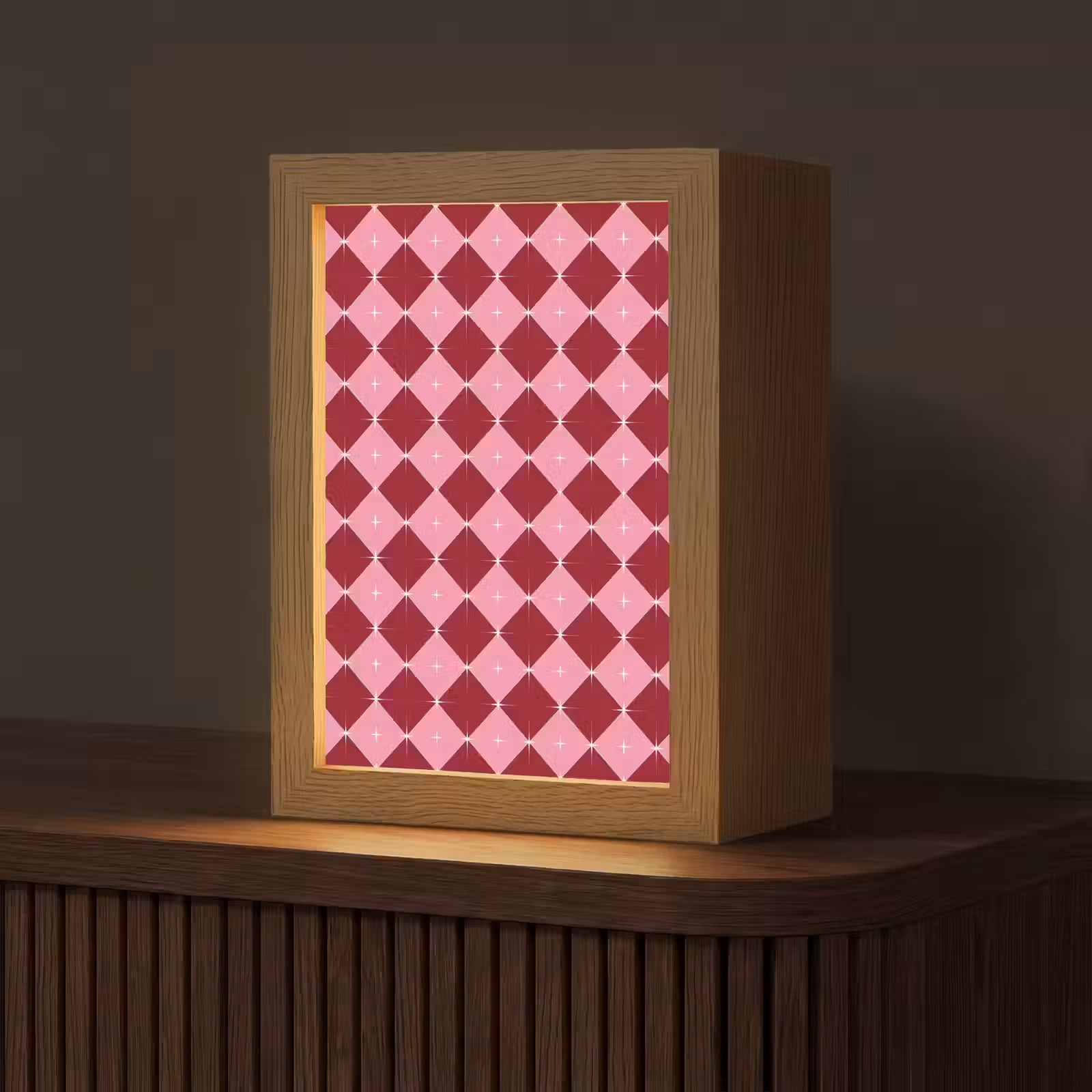 Gepersonaliseerde Lightbox - Ster - Rood - Roze - Kerst — 1