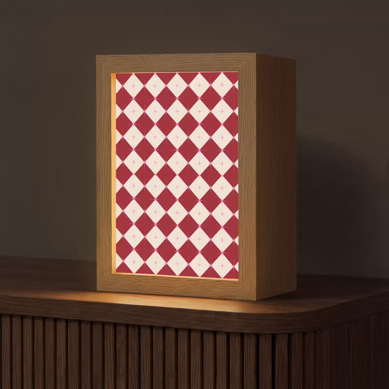 Gepersonaliseerde Lightbox - Ster - Roze - Rood - Kerst — 1