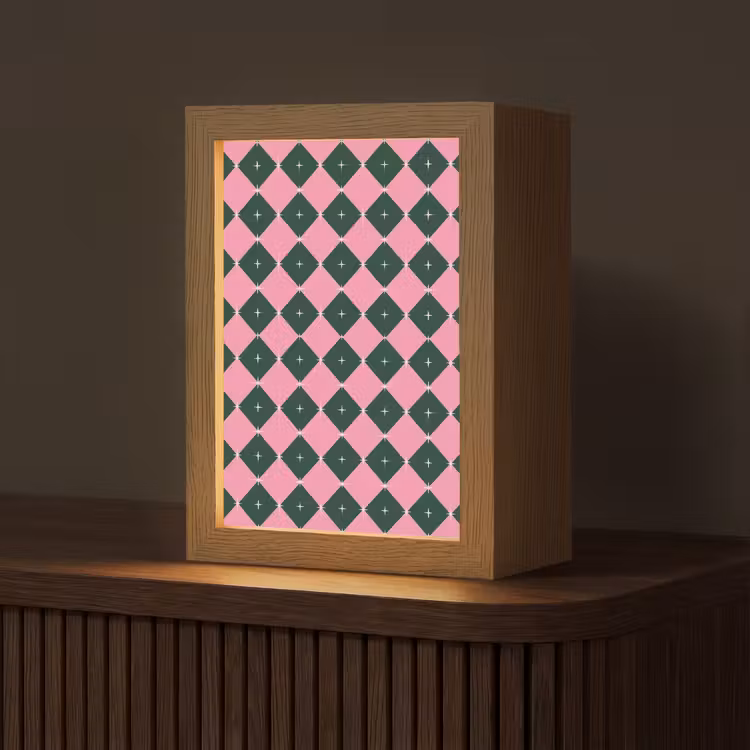 Gepersonaliseerde Lightbox - Kerst - Roze - Groen - Ster — 1