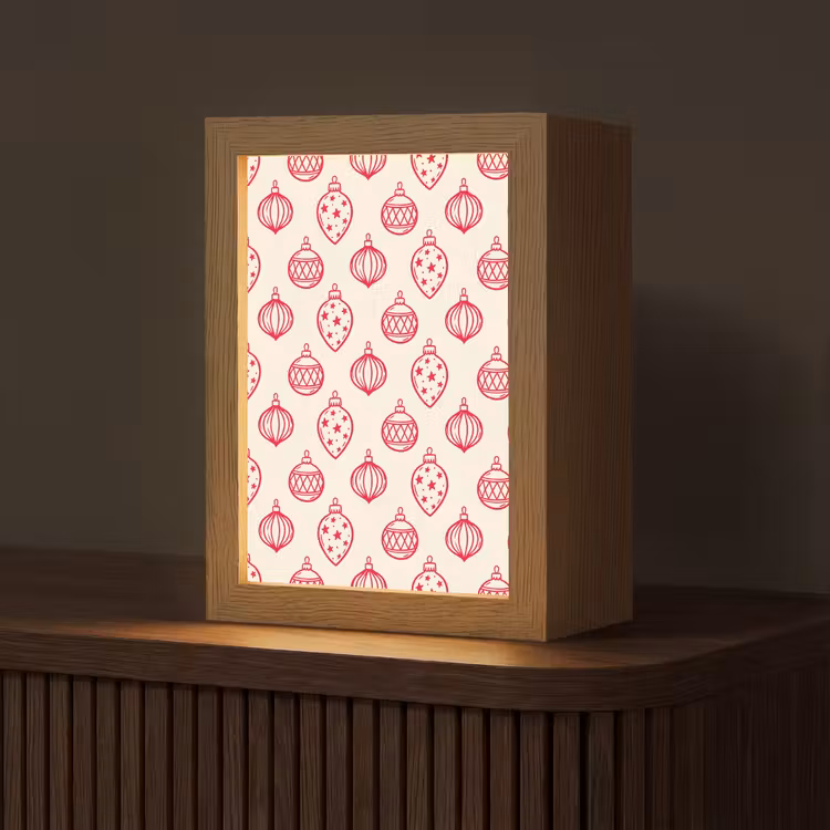 Gepersonaliseerde Lightbox - Kerstbal - Crème - Rood — 1