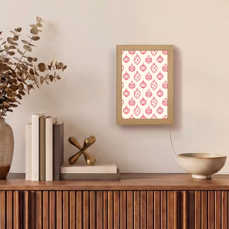 Gepersonaliseerde Lightbox - Kerstbal - Crème - Rood — 4